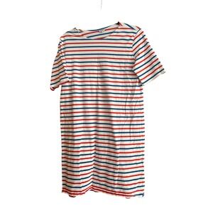 KULE Womens Striped T-Shirt Dress Red White Blue Cotton Short Sleeve Size M
